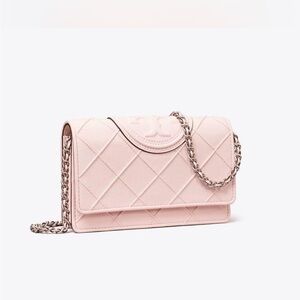 Tory Burch Light Pink Quilted Crossbody Bag